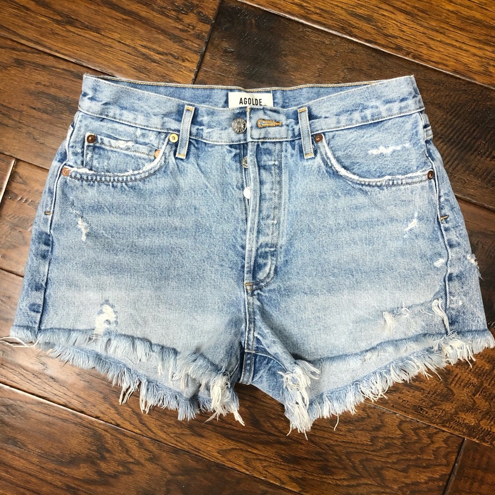 Agolde Parker distressed shorts. Worn 1x